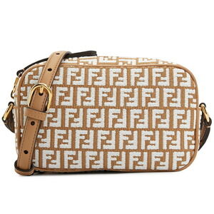 FENDI FF Raffia Cross Shoulder Bag Camera Bag